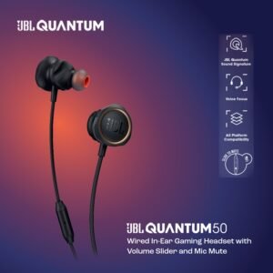 JBL Quantum 50 Headset gaming wired in-ear-Hitam - Hitam