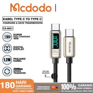 MCDODO CA-8821 Kabel Type C To Type C PD FAST Charging 100W Digital