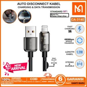 Mcdodo kabel lightning iphone 3A led automatic power off 1.2M CA-3140