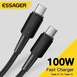 Essager Kabel Data Type C to Type C Fast Charging LED Braided 100W - EXCTT1-CG01